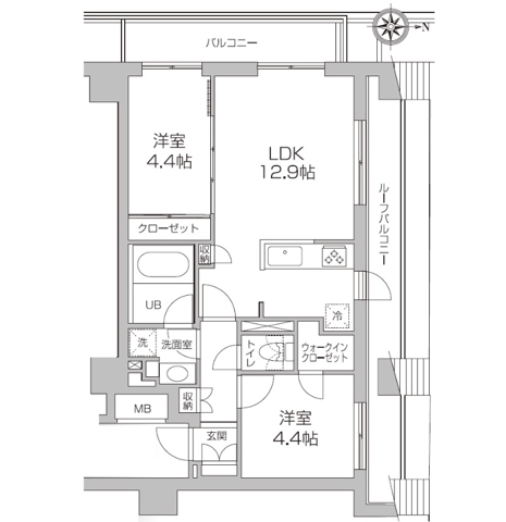 高円寺南の完工年月(2015年3月)築の賃貸マンションの間取り