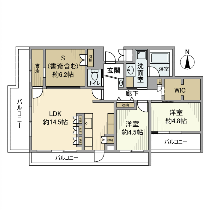 サンウッド市川真間グリーンヒルズF棟の間取り