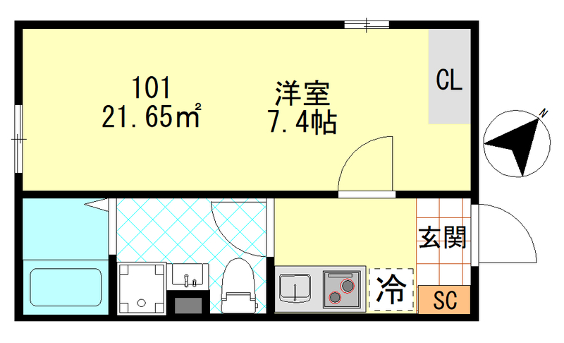 PUERTA東門前の間取り