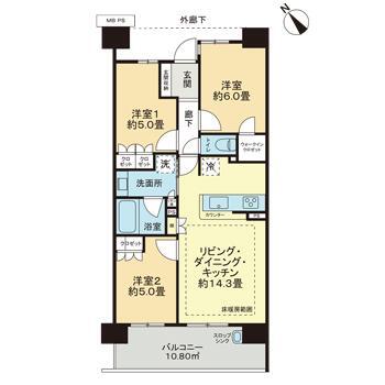 ライオンズ朝霞台ベルポートの間取り