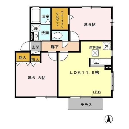 エクレーレ Aの間取り