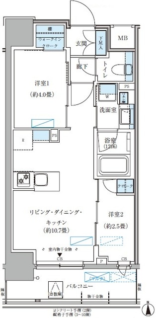 パークアクシス大森山王の間取り