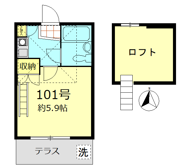 アミュズメント大和町第2の間取り