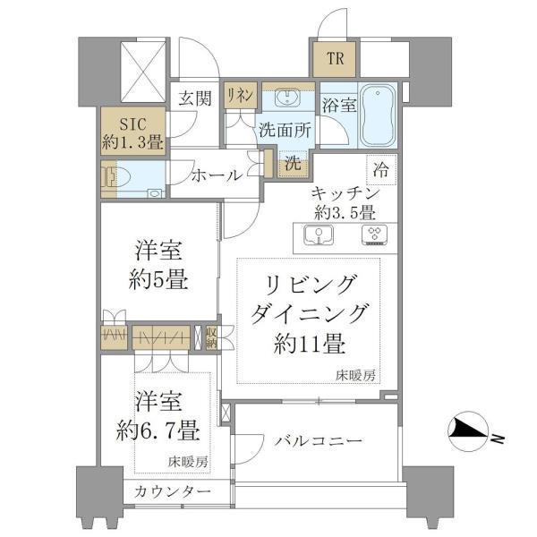 パークコート文京小石川　ザ　タワーの間取り