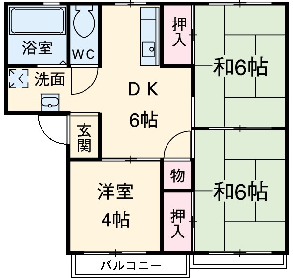 ハイツ広田Cの間取り