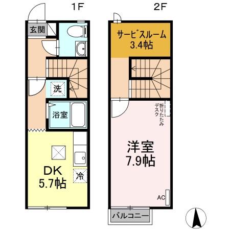 リースランド野高谷 Dの間取り