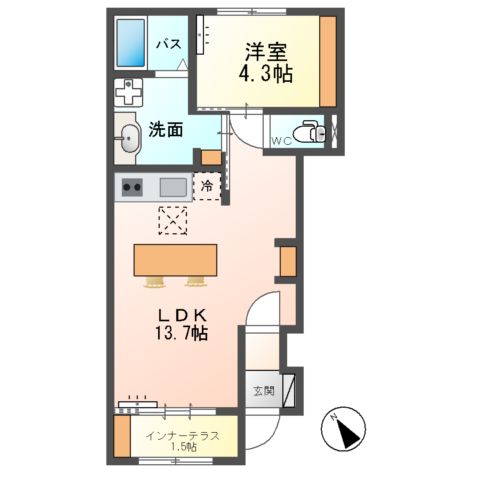 阿見町うずら野2丁目新築アパート(仮の間取り