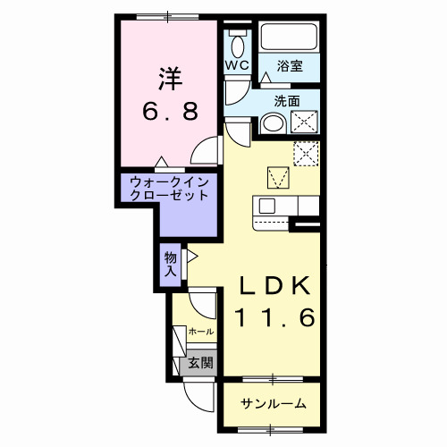バリーフィールド Dの間取り