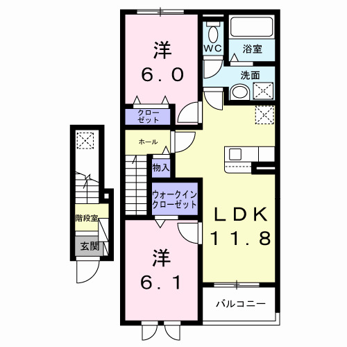 バリーフィールド Dの間取り