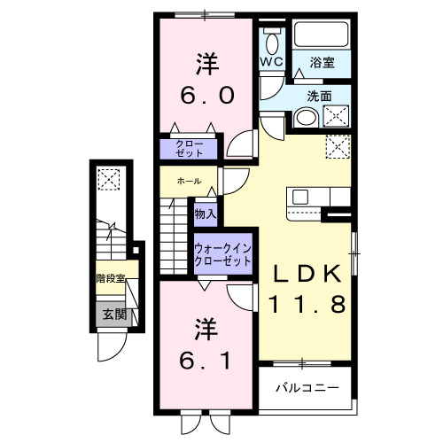 バリーフィールド Dの間取り