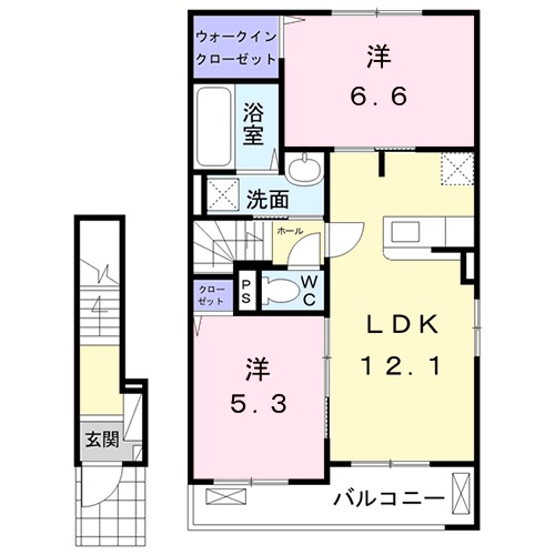 カーサ・ペルシーモⅡの間取り