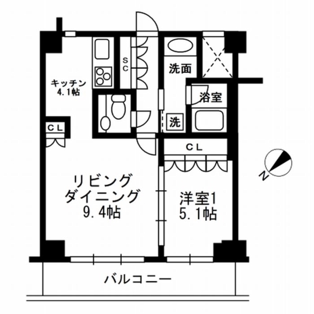 猿楽町の完工年月（2006年6月）築の賃貸マンションの間取り