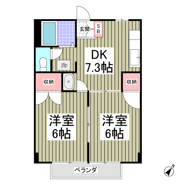 グリーンハイツAの間取り