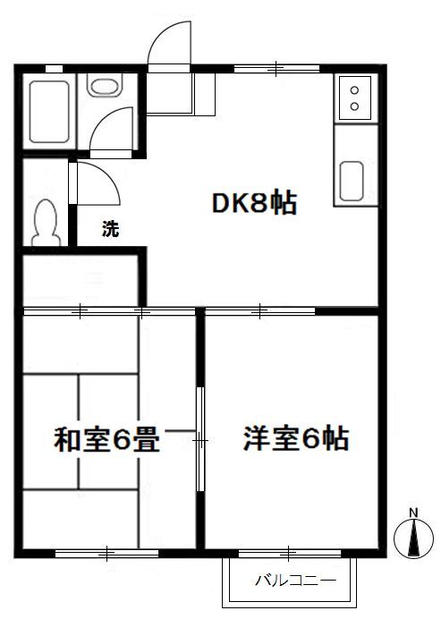 皇山町ハイツの間取り