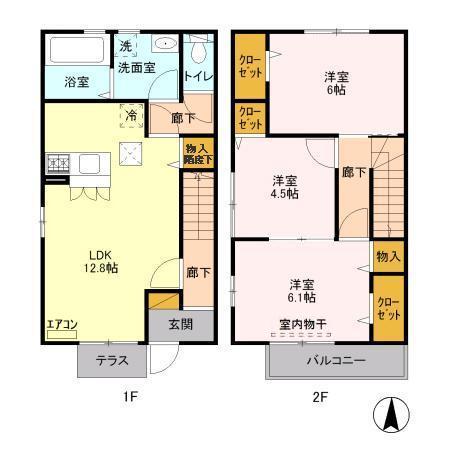 コリーヌ　Ａ棟の間取り
