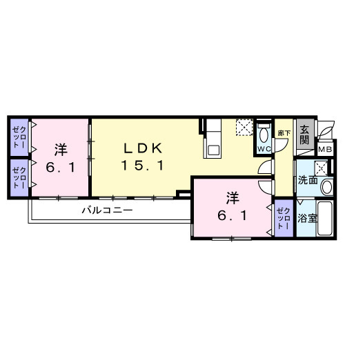 江坂町3丁目アパート(028347701)の間取り