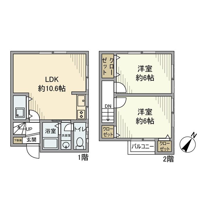 一之江戸建の間取り