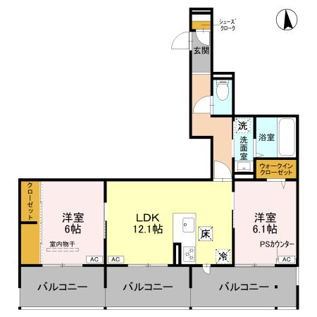 (仮称)D-ROOM岩倉花園PJの間取り