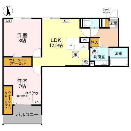 (仮称)D-ROOM岩倉花園PJの間取り