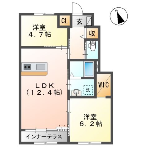 カーサ　ミルフィーユの間取り