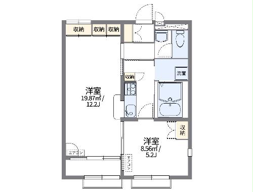 レオパレス瓦葺の間取り