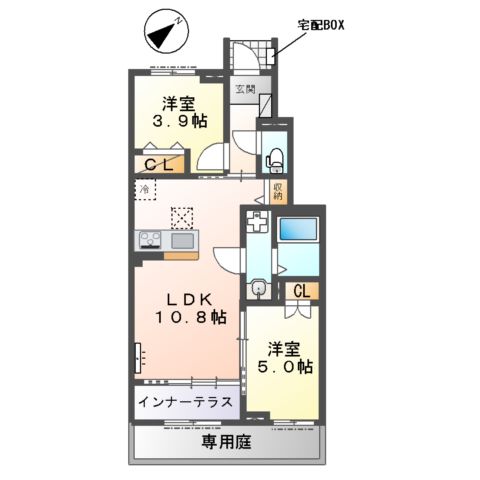 越谷市大字下間久里アパート新築工事(仮)の間取り