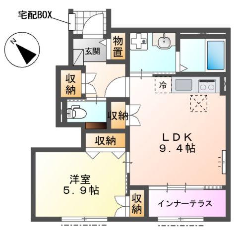 (仮称)東金市田間新築アパートの間取り