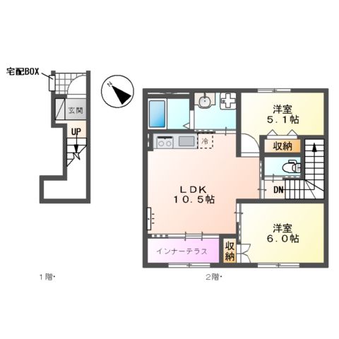（仮称）東金市田間新築アパートの間取り