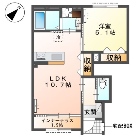 東久留米市浅間町 アパート新築工事の間取り