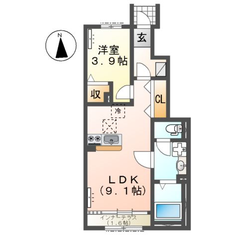 仮)リバーヒルズ真岡市亀山新築アパートの間取り