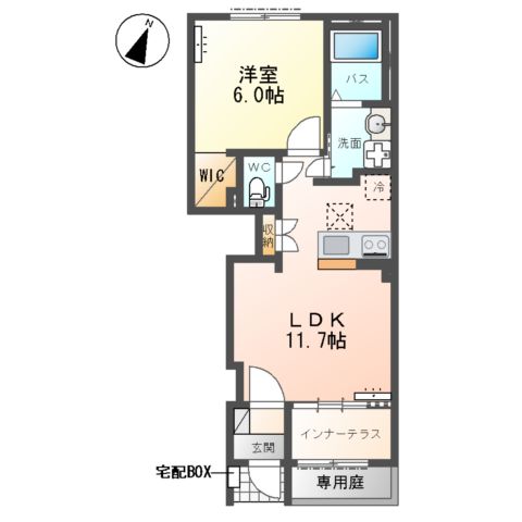 (仮)小山市千駄塚 新築アパートの間取り