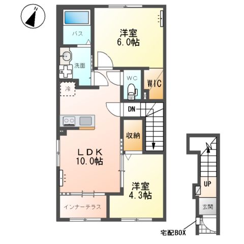 (仮)小山市千駄塚 新築アパートの間取り