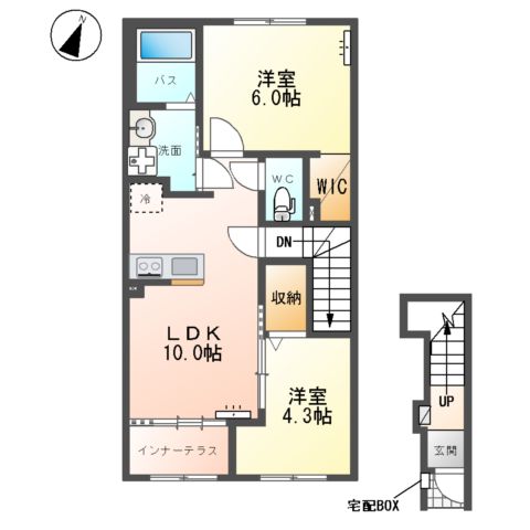 (仮)小山市千駄塚 新築アパートの間取り