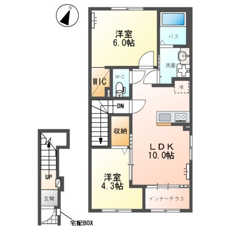 (仮)小山市千駄塚 新築アパートの間取り