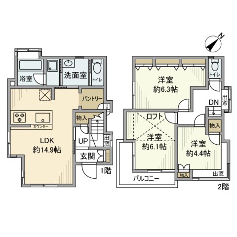 多摩川戸建の間取り