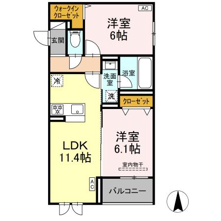 Belle Clair杉田 WESTの間取り