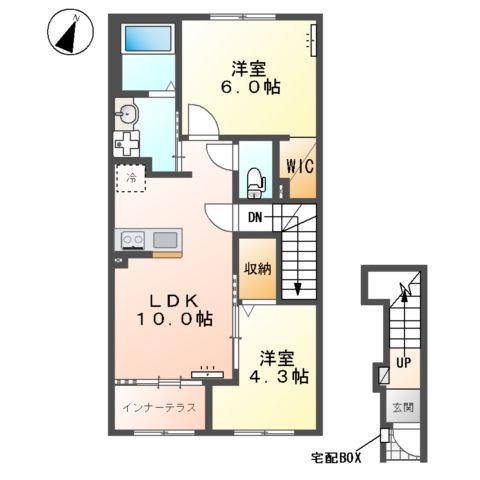 （仮）千駄塚新築アパートＢの間取り