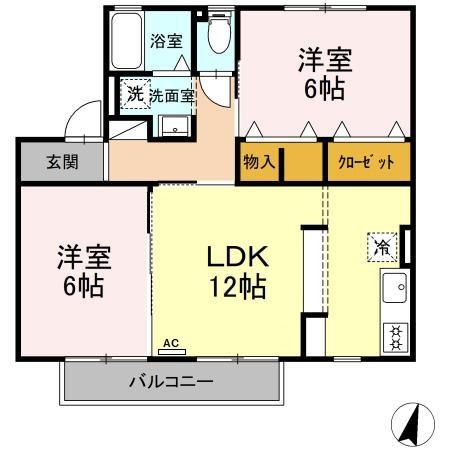 セジュール横須賀　Ａ棟の間取り