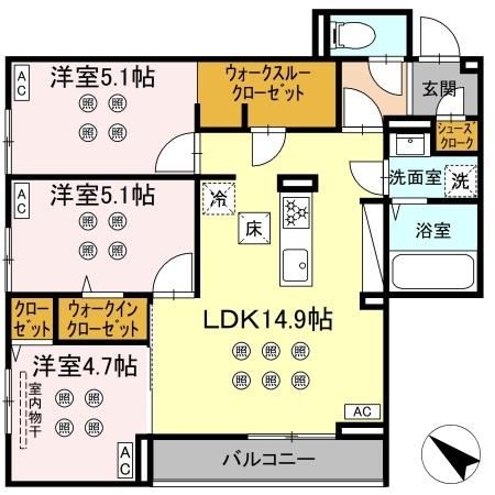 D-KISARIA WVIの間取り