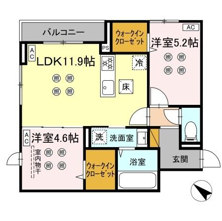 D-KISARIA WVIの間取り