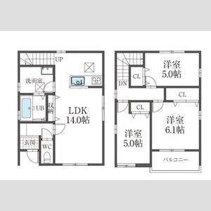 Land court 平和Dの間取り