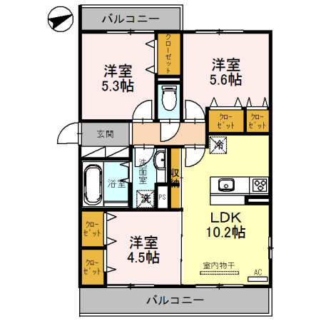 セジュール リッシュの間取り