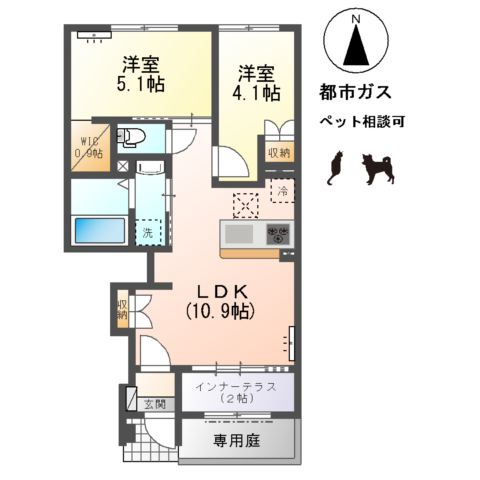 小信中島東鵜飼分新築アパートの間取り