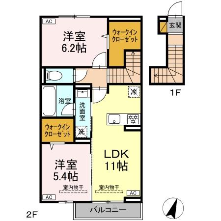 (仮称)高谷3丁目D-ROOMの間取り
