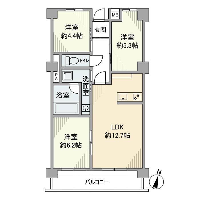ダイヤモンドハイツ新瀬戸の間取り
