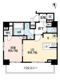 フェルクルール上野根岸701号室の間取り