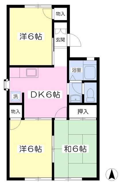 ハイツしずかBの間取り