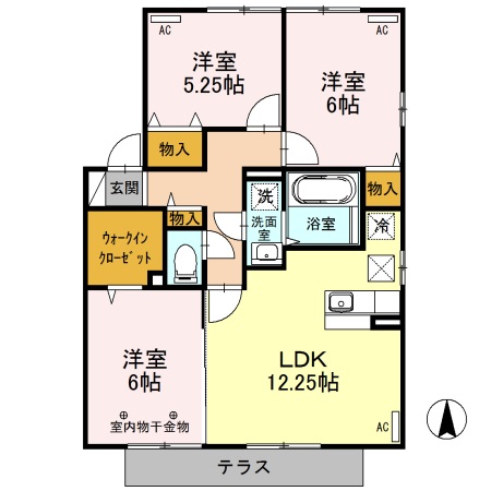 リビングタウン平柳 Bの間取り