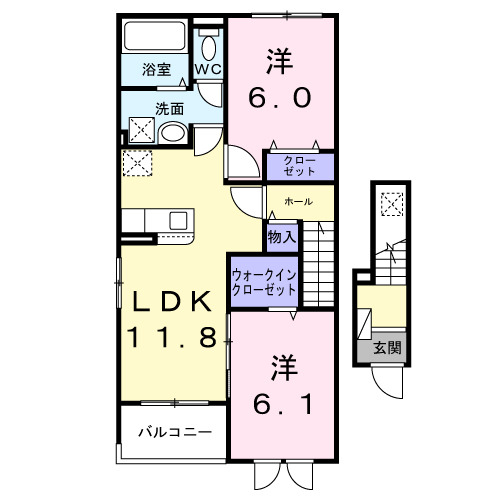 リバーサイドBの間取り