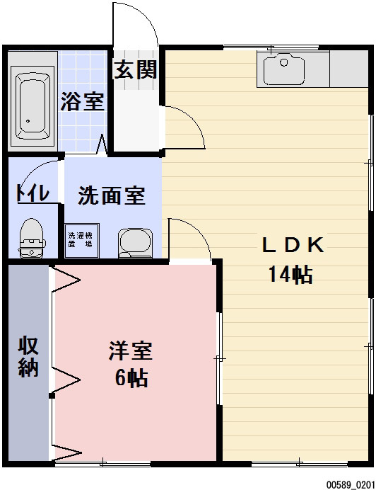 レインボー桜井Bの間取り